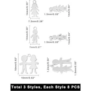 UNICRAFTALE 24 colgantes de acero inoxidable 304 con 3_3