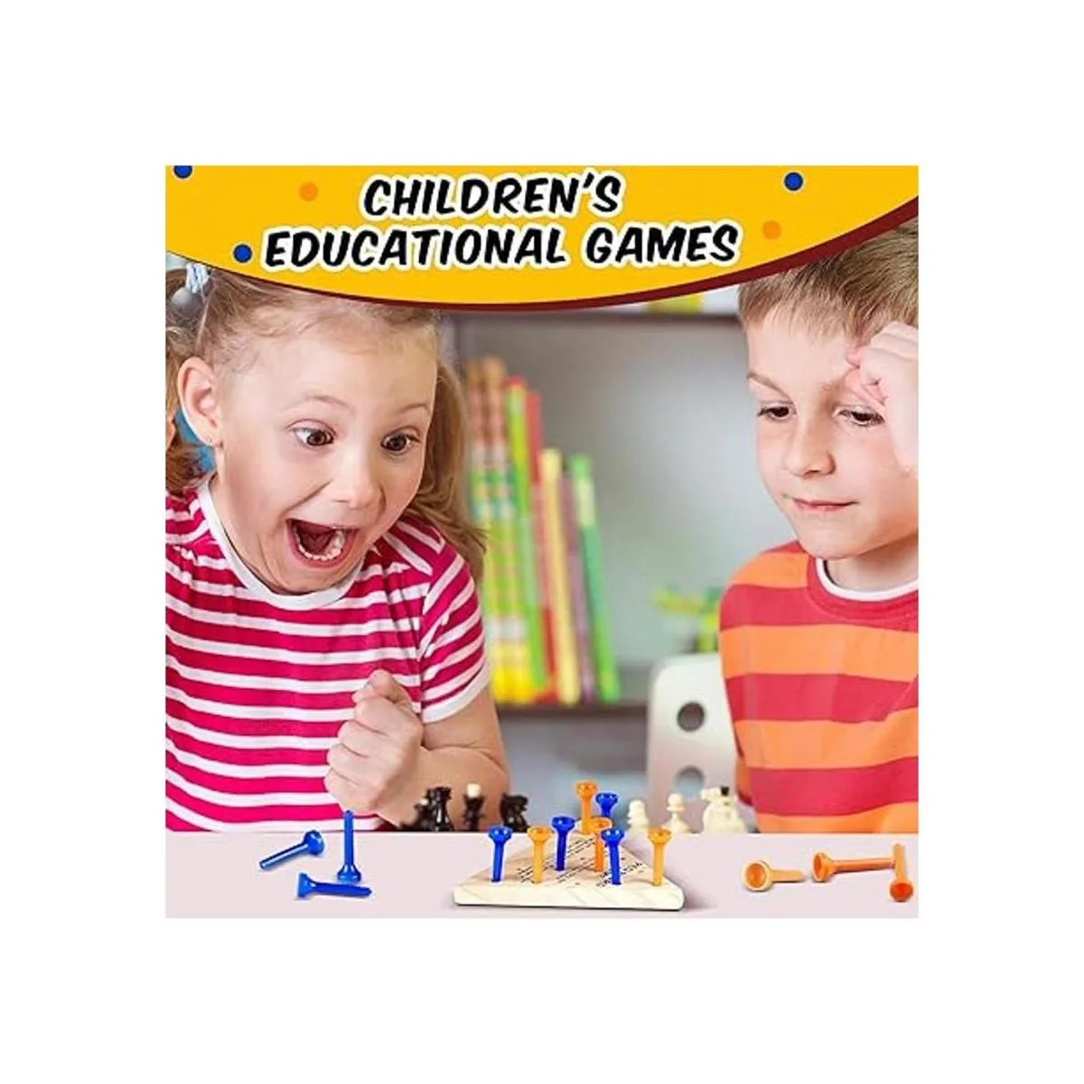 Juego de 6 clavijas triangulares de madera juego de mesa_4