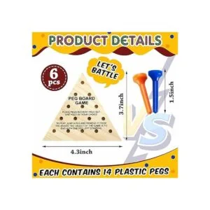Juego de 6 clavijas triangulares de madera juego de mesa_2