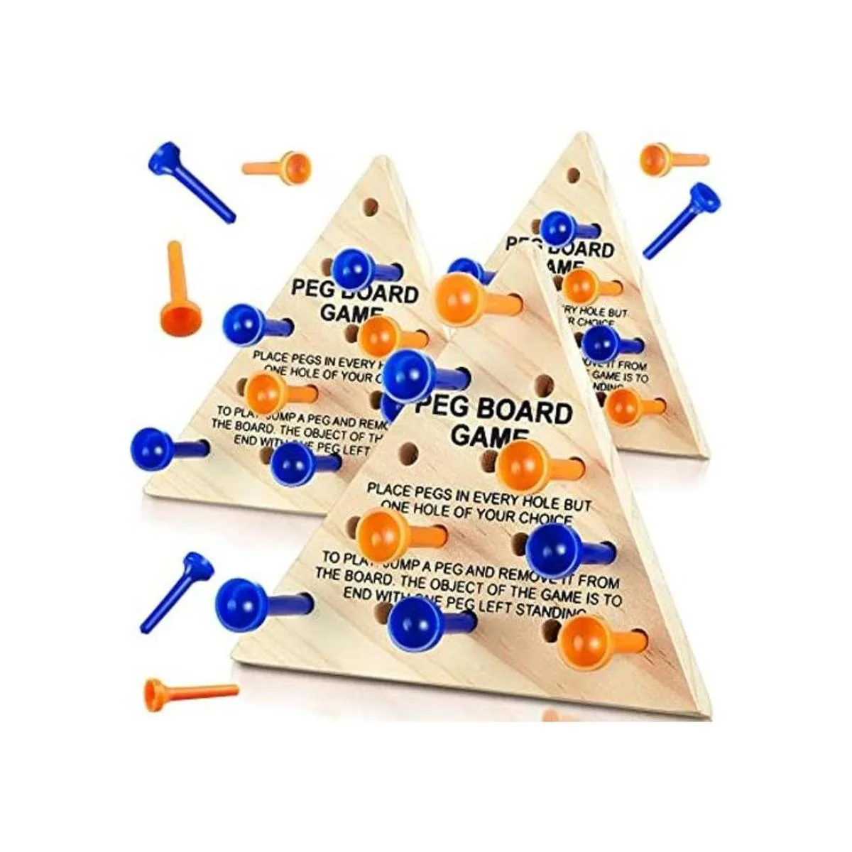 Juego de 6 clavijas triangulares de madera juego de mesa_1