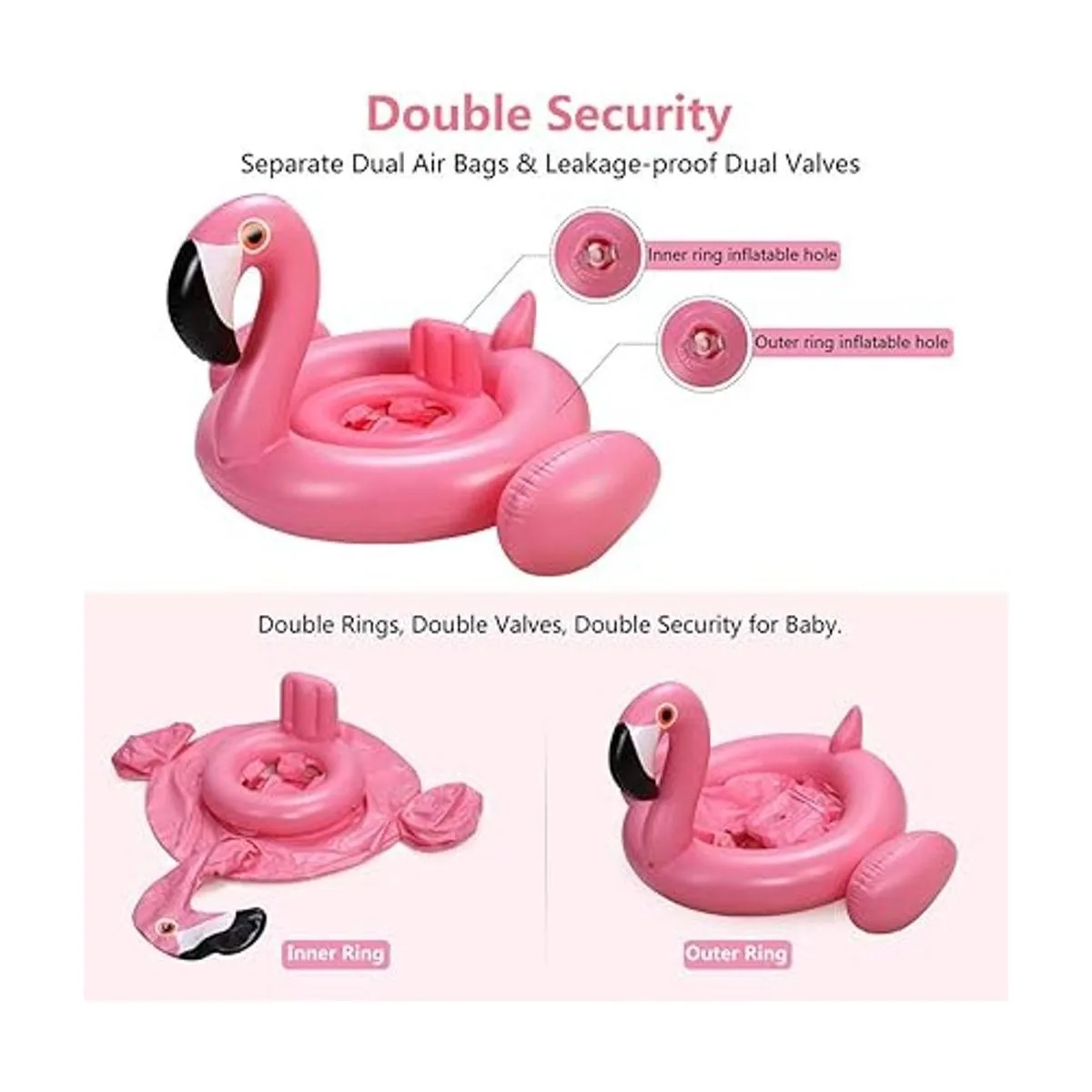 Flotador de piscina para bebés con toldo anillo de_4