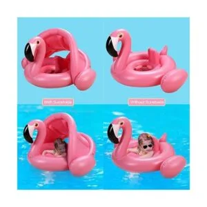 Flotador de piscina para bebés con toldo anillo de_7