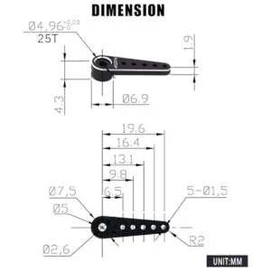 AGFRC 25T CNC Micro servo bocina de metal para A20CLS_6