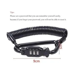 Ailelan Motorcycle Helmet Lock Cable Sleek Black Tough_3