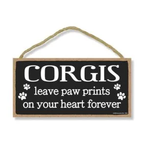 Honey Dew Gifts Corgis Leave Paw Prints Cartel decorativo_1