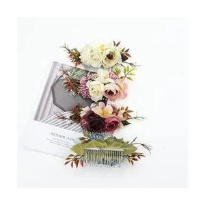 Cinaci Paquete de 4 peines laterales de metal con flores_6