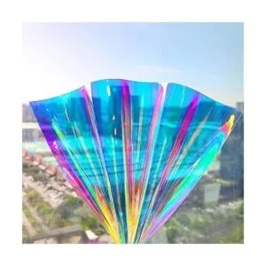 10 piezas de tela holográfica de PVC transparente_3