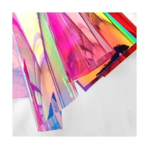 10 piezas de tela holográfica de PVC transparente_5
