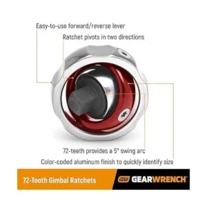 GEARWRENCH Trinquete de cardán de transmisión de 72 dientes_3