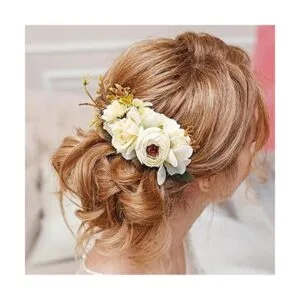 Cinaci Paquete de 4 peines laterales de metal con flores_2