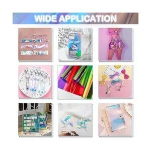 10 piezas de tela holográfica de PVC transparente_2