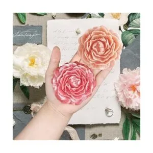 2 moldes de silicona para jabón de flor de peonía moldes_6