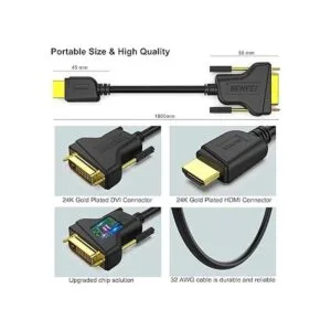 Benfei Cable adaptador bidireccional de HDMI a DVI DVID_6
