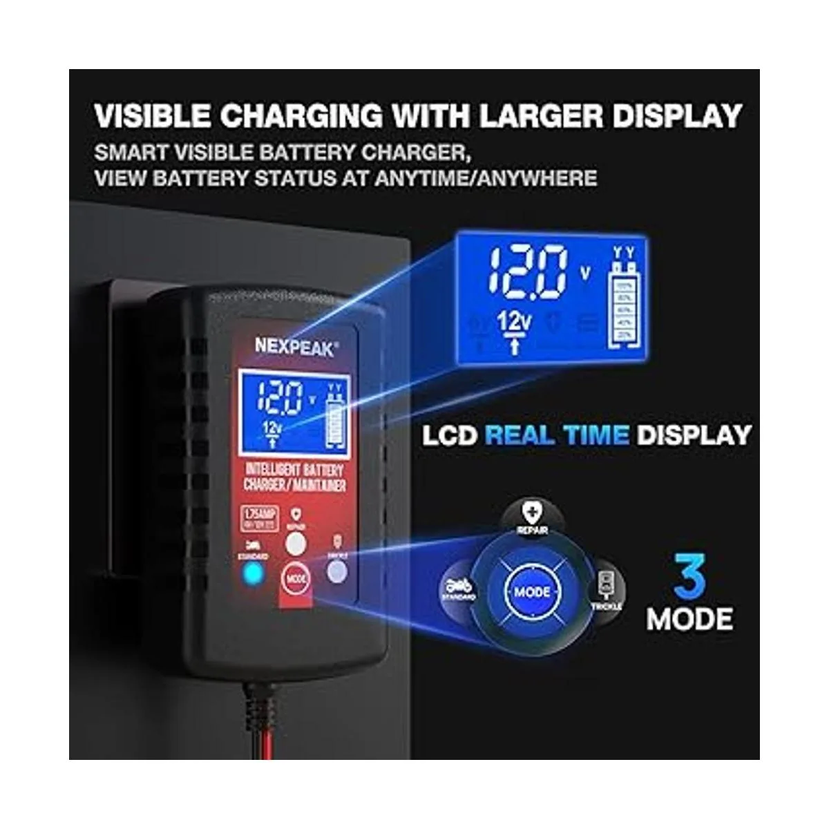 Cargador de batería de coche de 1.75 amperios cargador de_2