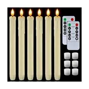 Homemory 6 velas cónicas sin llama con control remoto_1