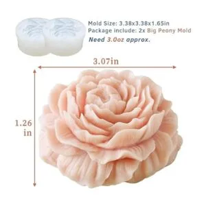 2 moldes de silicona para jabón de flor de peonía moldes_3