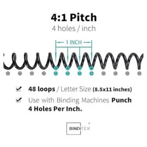 Binditek Paquete de 50 bobinas de encuadernación en_3