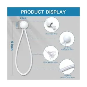 Cordones elásticos de bola de 6 pulgadas 50 lazos_2