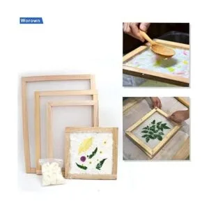 Worown Pantalla de madera para hacer papel de 5 tamaños_4