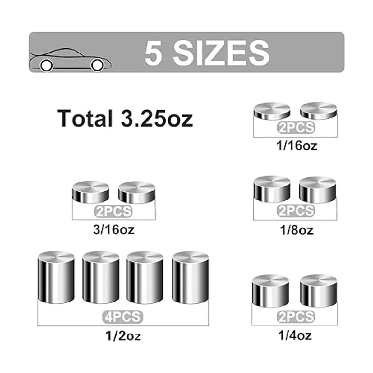 Pesas de tungsteno de 3.25 onzas para auto Derby de madera_2