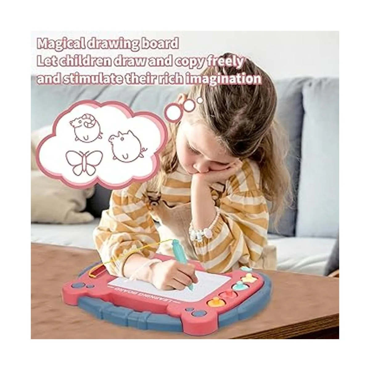 HCFJEH Tablero de dibujo magnético para niños pequeños de_2