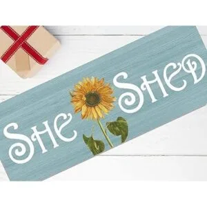 ALREAR She Shed Decor Letrero de pared con girasoles para_7