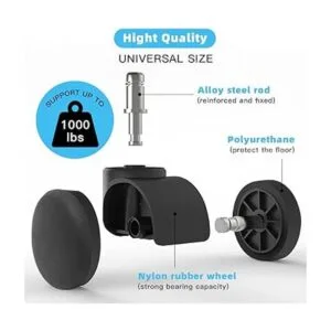 Office Chair Wheels 2 Inch Chair Caster Wheel Set of 5_3