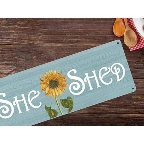 ALREAR She Shed Decor Letrero de pared con girasoles para_5