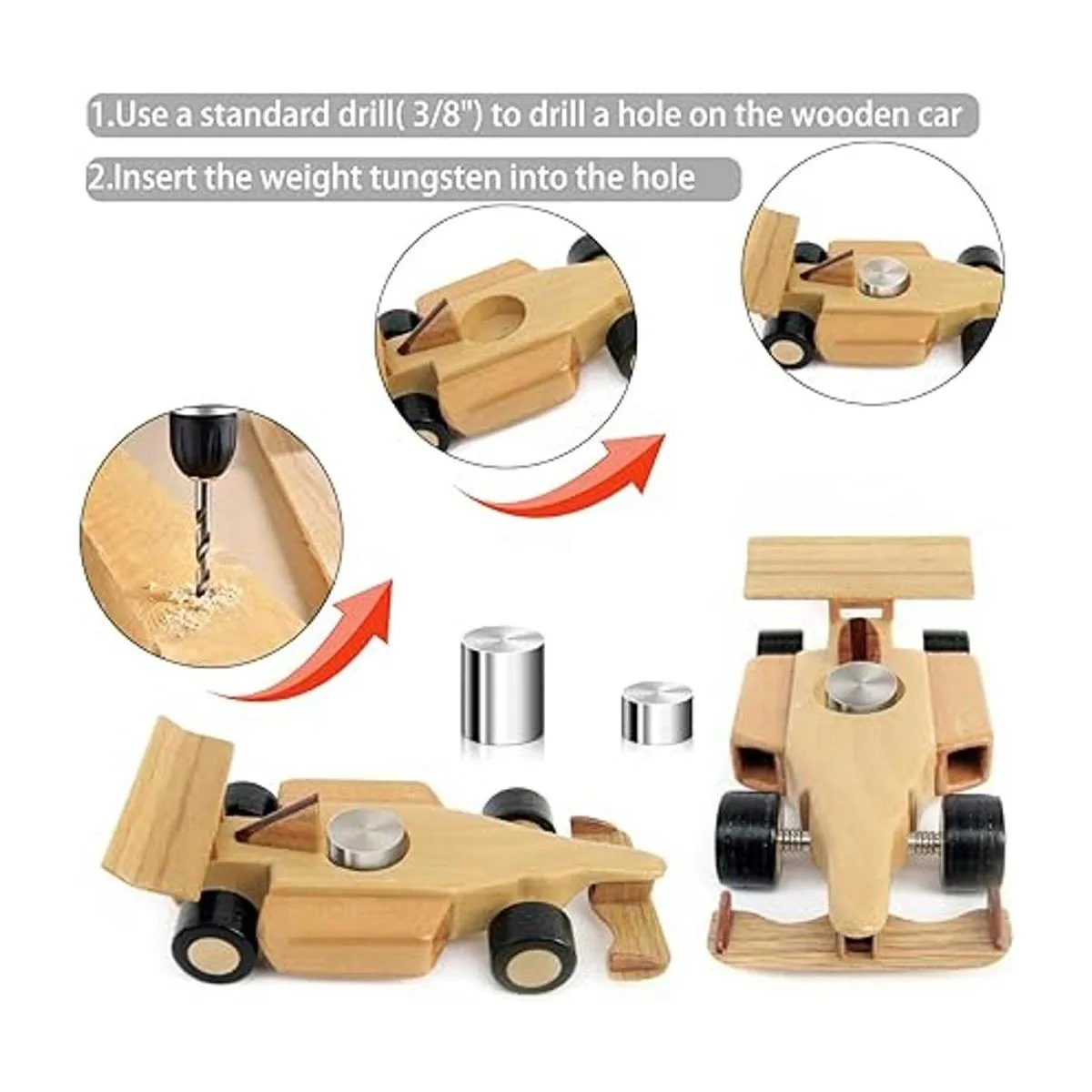 Pesas de tungsteno de 3.25 onzas para auto Derby de madera_5