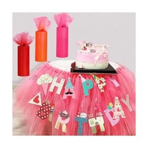 Allazone Rollo de cinta de tela de tul de 6 colores_4