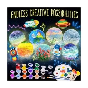 Pinta tu propia lámpara de luna luz nocturna de luna 3D_2