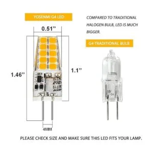Yosenmi Bombilla LED G4 de 3 W 12 V 20 W G4_2