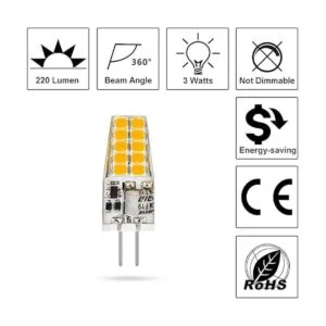 Yosenmi Bombilla LED G4 de 3 W 12 V 20 W G4_3