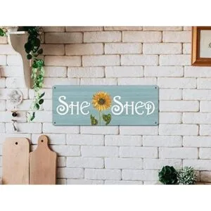 ALREAR She Shed Decor Letrero de pared con girasoles para_4