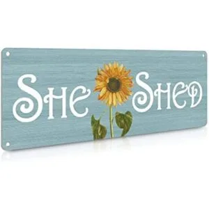 ALREAR She Shed Decor Letrero de pared con girasoles para_1