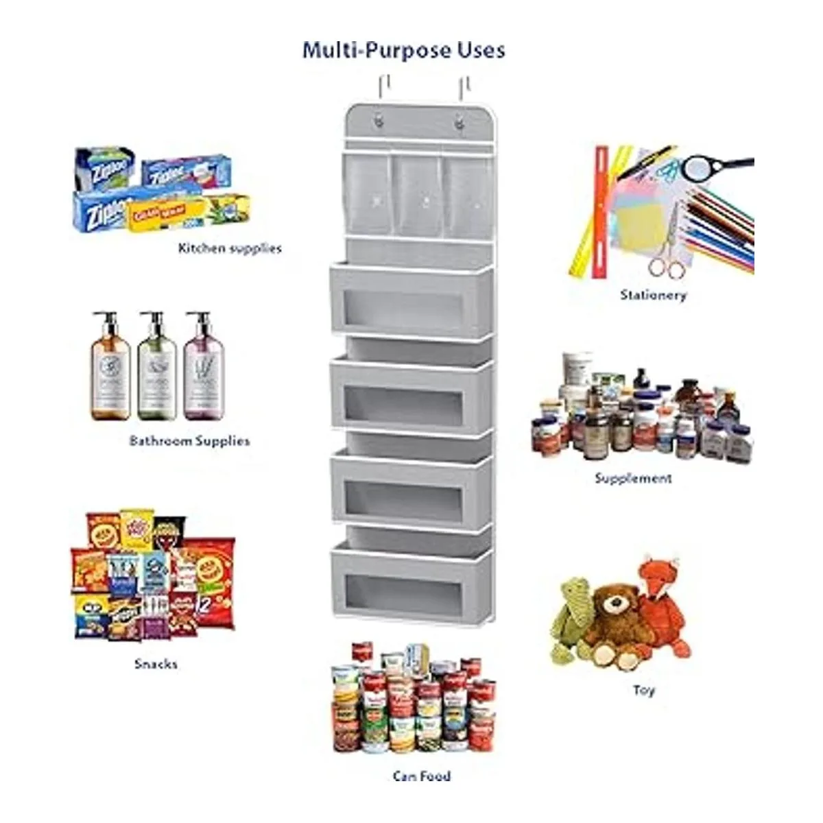 Simple Houseware Organizador de 4 bolsillos transparentes_4