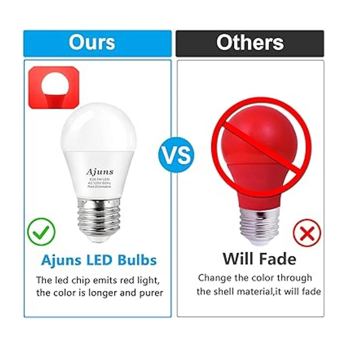 Bombilla LED roja regulable equivalente a 40 W bombillas_2