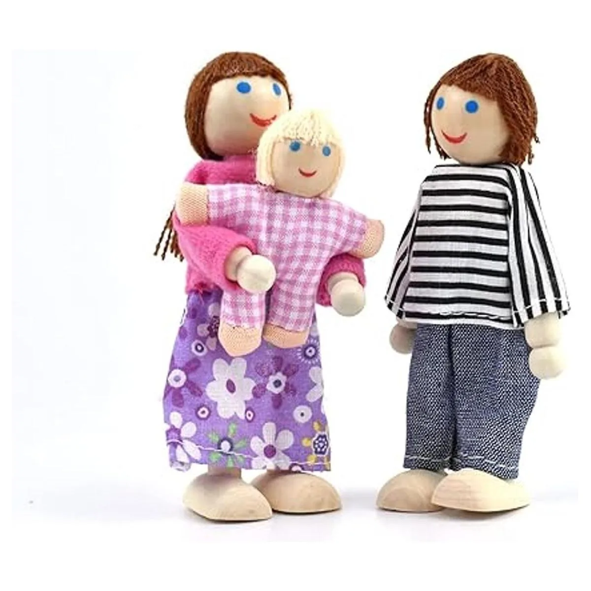 Casa de muñecas de madera 2 a 4 pulgadas con 2 mascotas_4