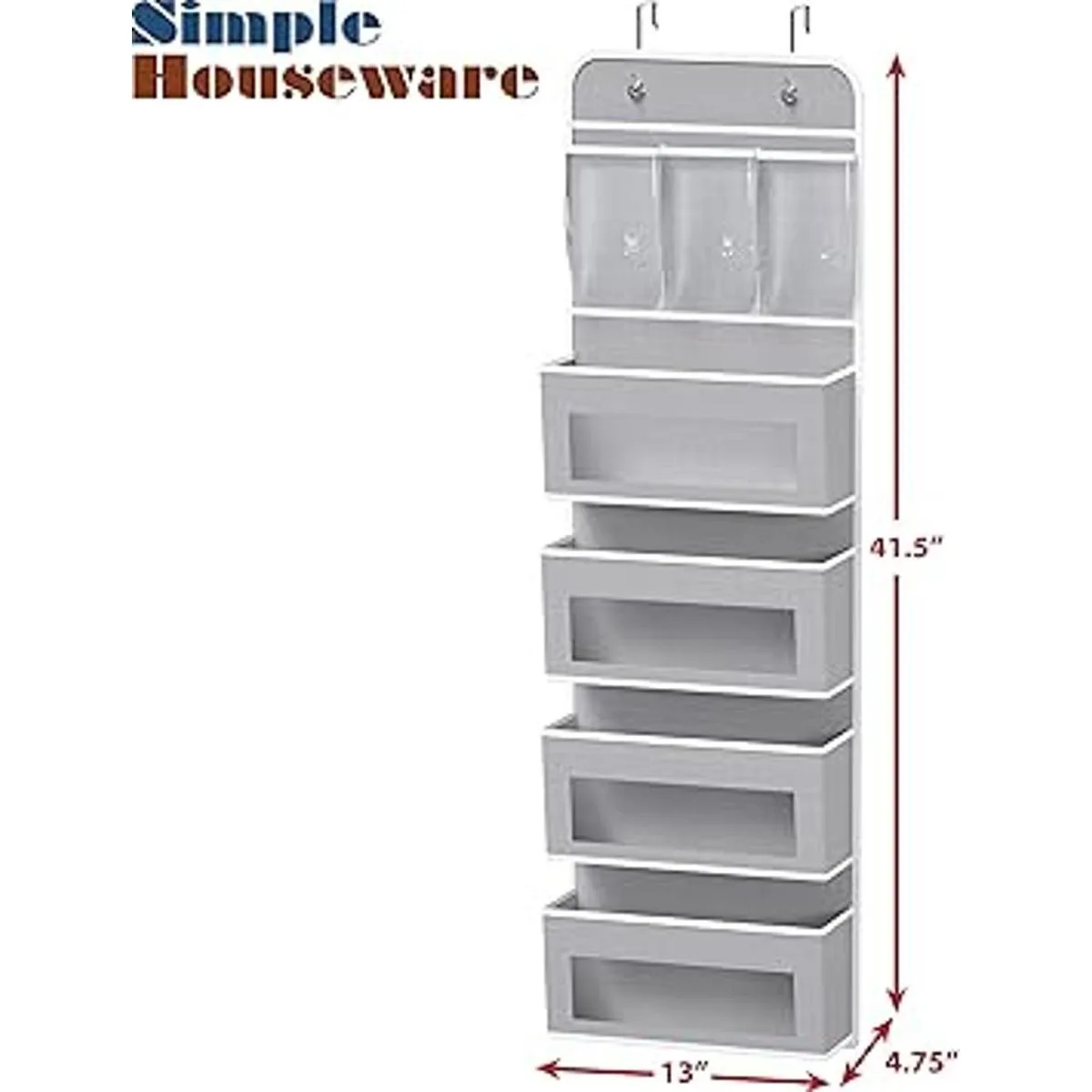 Simple Houseware Organizador de 4 bolsillos transparentes_7