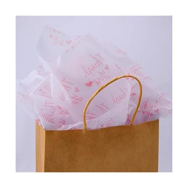 100 hojas de papel de seda de agradecimiento color blanco_2