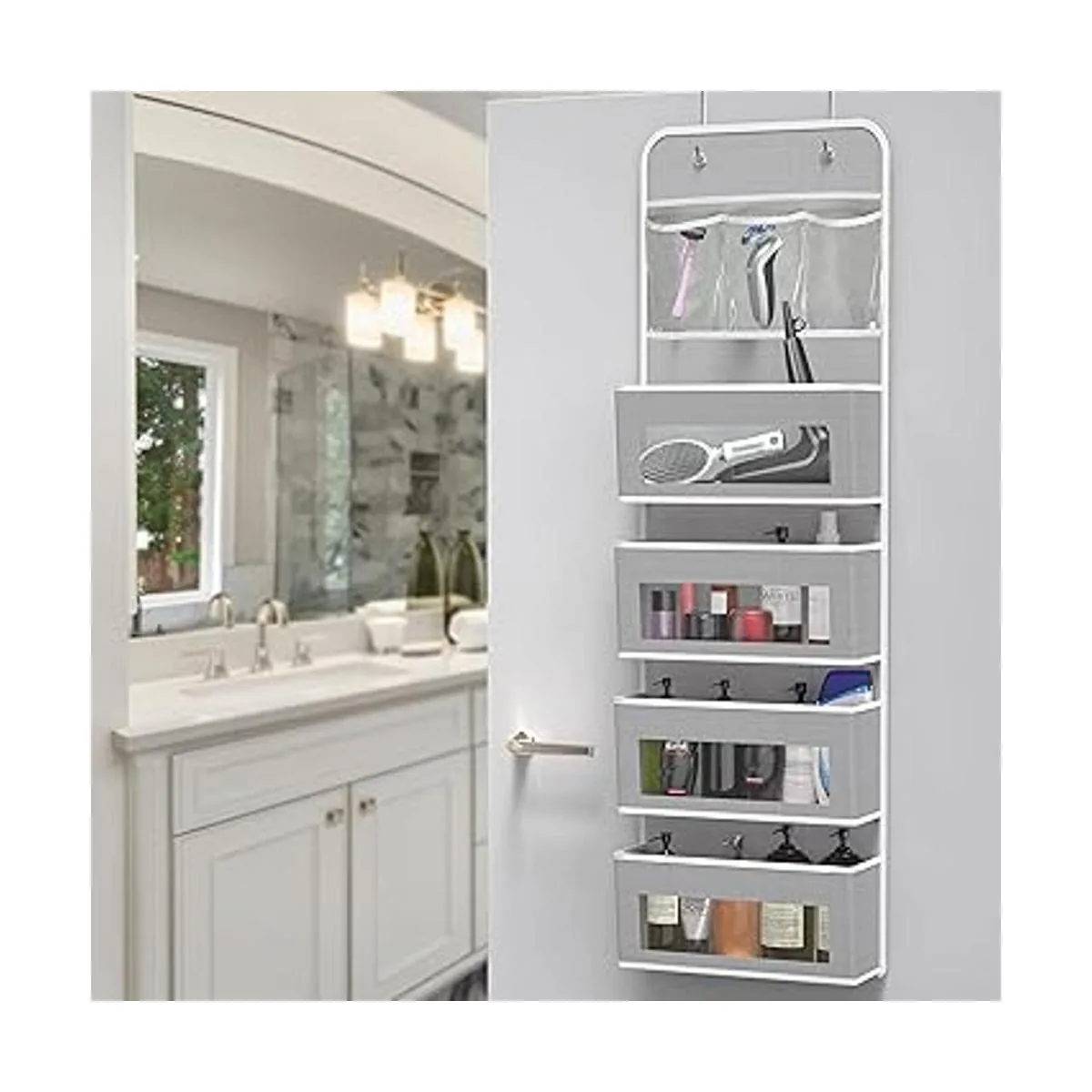 Simple Houseware Organizador de 4 bolsillos transparentes_5