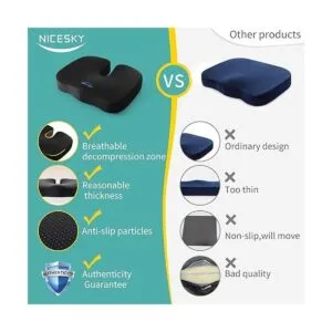 Cojín de asiento para postura coxis ciática espalda_5