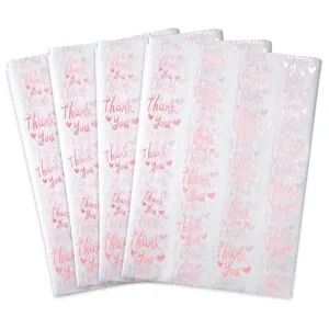 100 hojas de papel de seda de agradecimiento color blanco_1