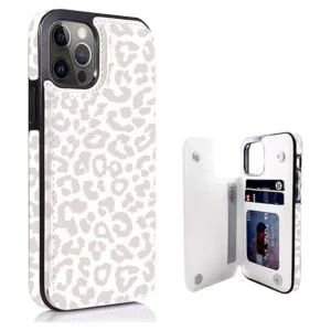 uCOLOR Funda tipo cartera de piel con tapa para iPhone 12_1