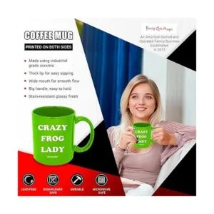 Funny Guy Tazas Crazy Frog Lady Taza de café de cerámica_2
