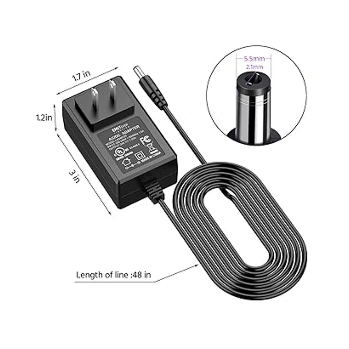 EMITEVER Fuente de alimentación de 24 V CC adaptador de_3