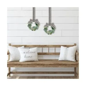 2 coronas de Navidad de 9 pulgadas para puerta delantera_5