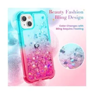 Ruky Funda compatible con iPhone 13 con purpurina funda_4