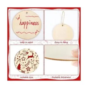 Jetec 120 círculos de madera redondos sin terminar con_3