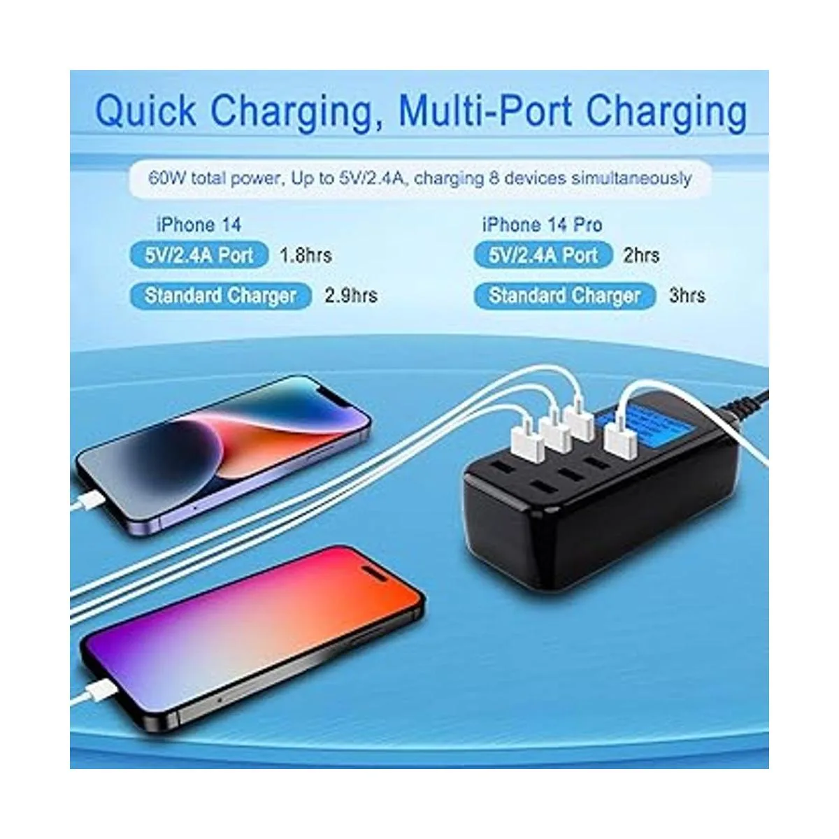 Estación de carga USB concentrador de carga USB de 60 W y_2